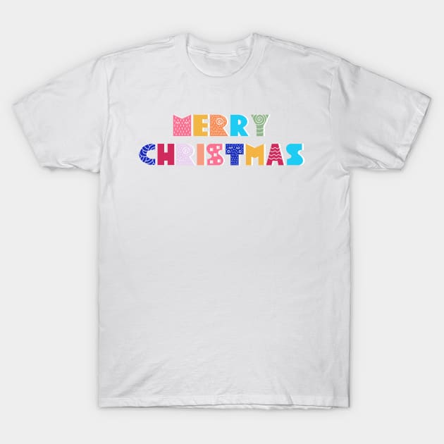 Merry Christmas typography T-Shirt by showmemars